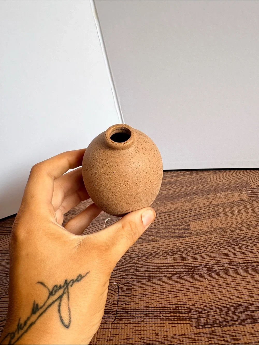 Minimalist Tan Ceramic Bud Vase